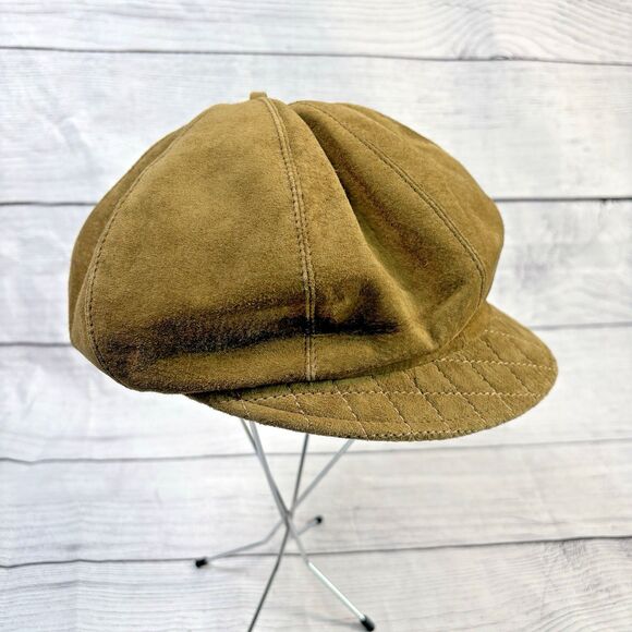 Eric Javits NY Green Newsboy Cap Beret Suede? Lined Slouchy Hat Tam - Picture 2 of 6